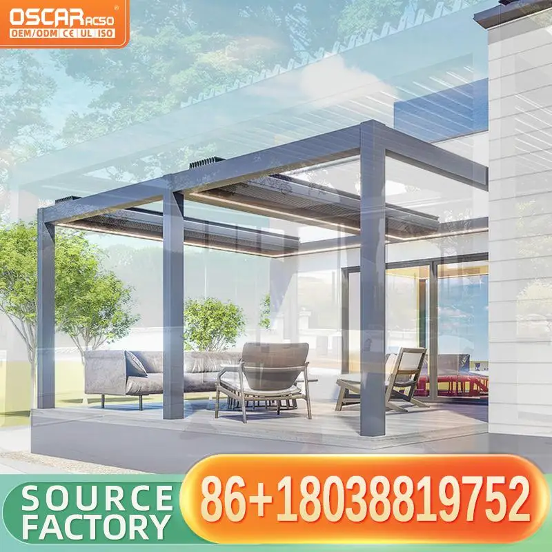 Customize Modern Outdoor Aluminum Motorized Retractable Roof Terrace Pergola Luxury Design for Garden Patio Backyard pergolas