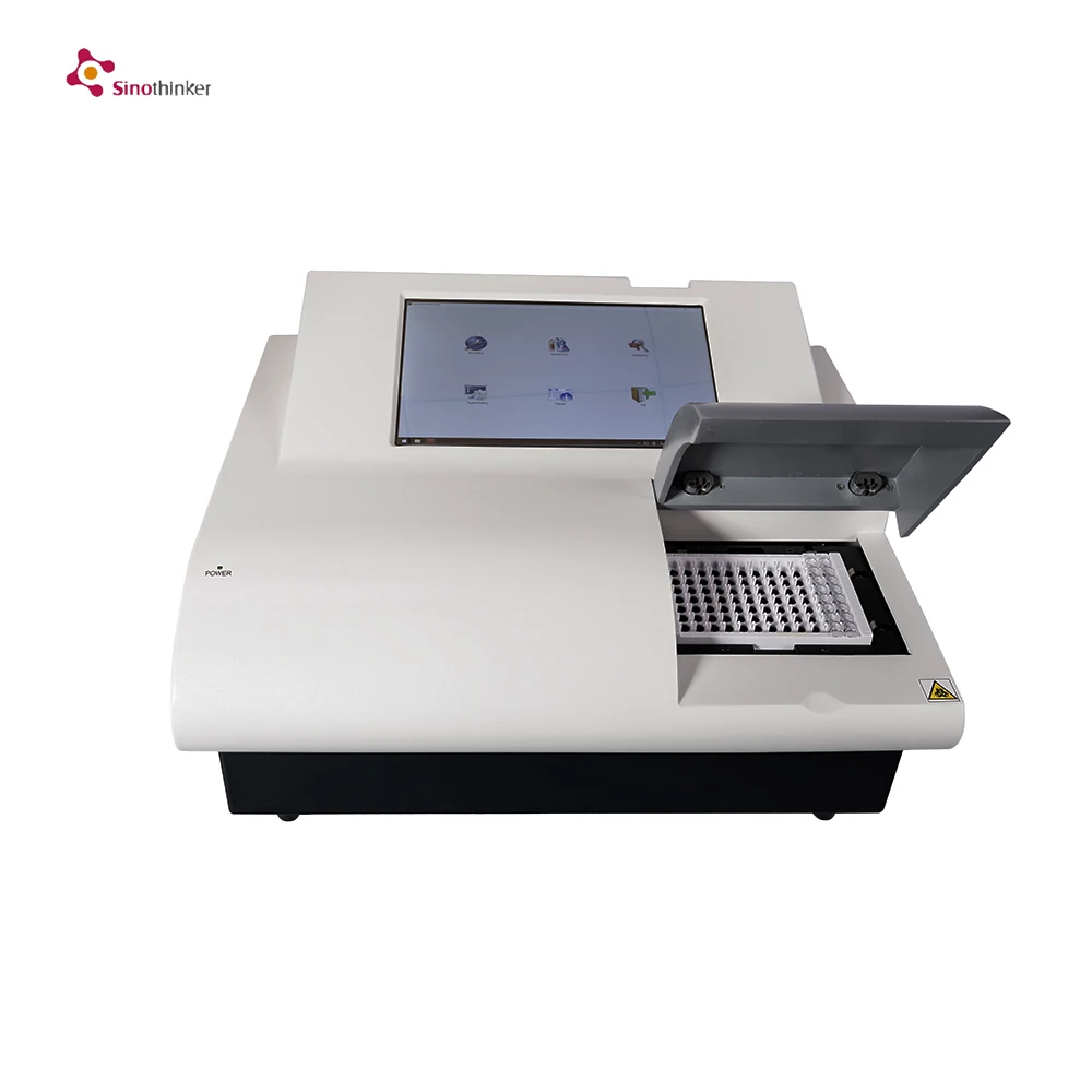 Laboratory Elisa Plate Reader Elisa Microplate Automated 10.4 LED inch Elisa Reader & Washer