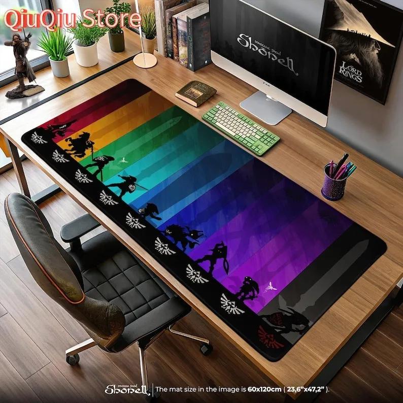 

Коврик для мыши Zelda Timeline — настольный коврик Rainbow Link Evolution, силуэты герои гикулы, игровой подарок, декор для Nintendo