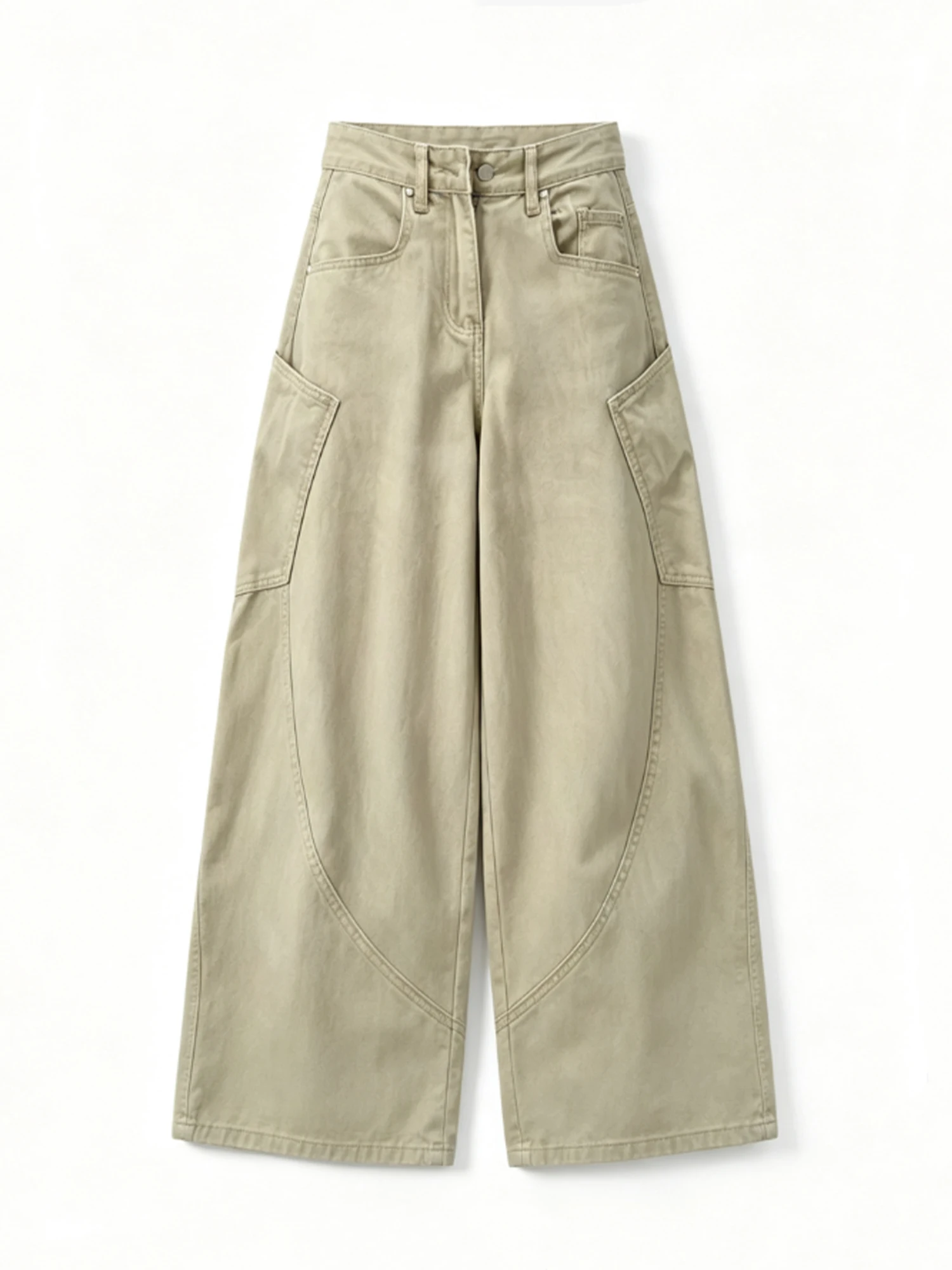 

Women's Khaki Baggy Y2k Gyaru Jeans Retro Wide Leg Straight Denim Pants Casual Vintage Grunge Long Jeans for Women Summer 2026