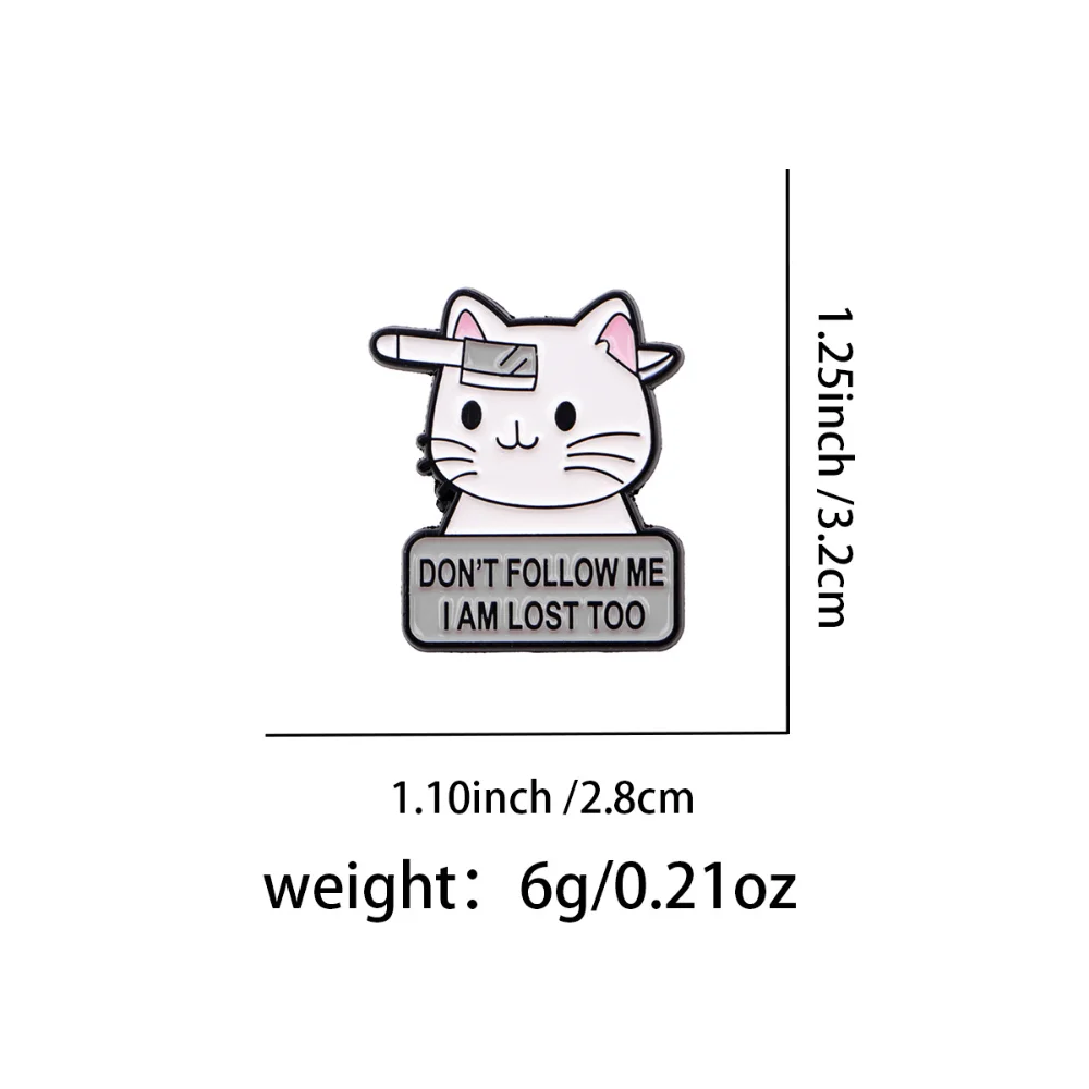 Funny Cat Brooch Three Piece Set Rescue Adoption/Abandoned Livestock/Road Crazy Cat Metal Pin Accessories Pet Rescue Theme Badge