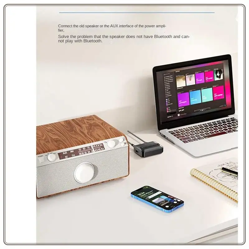 Надежный аудиоприемник Bluetooth 5.3, USB U-диск, воспроизведение, беспроводной адаптер, черный для автомобильного комплекта, динамика, аудиоприем Bluetooth 5.3