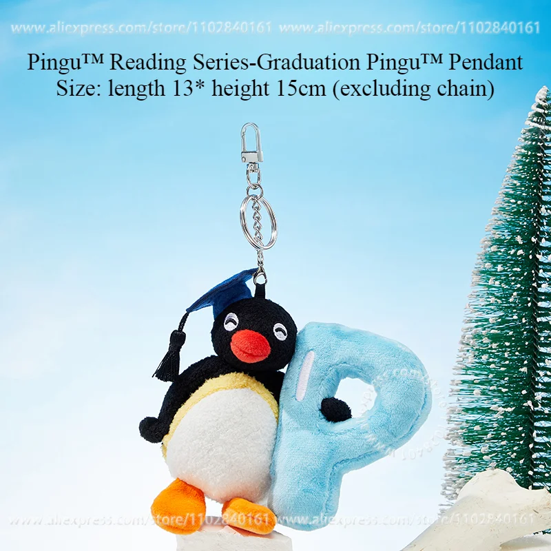 MINISO Pingu Penguin czytanie + bicie serca seria pluszowy wisiorek dekoracja torby brelok lalka zabawka prezent urodzinowy dla dziewczyny