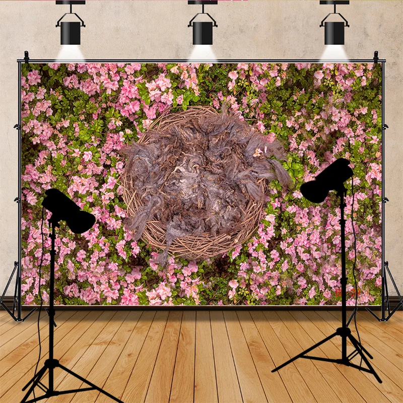 SHUOZHIKE Baby Newborn Floral Basket Photography Backdrops Props Children Birthday Party Photo Studio Background LZ-04