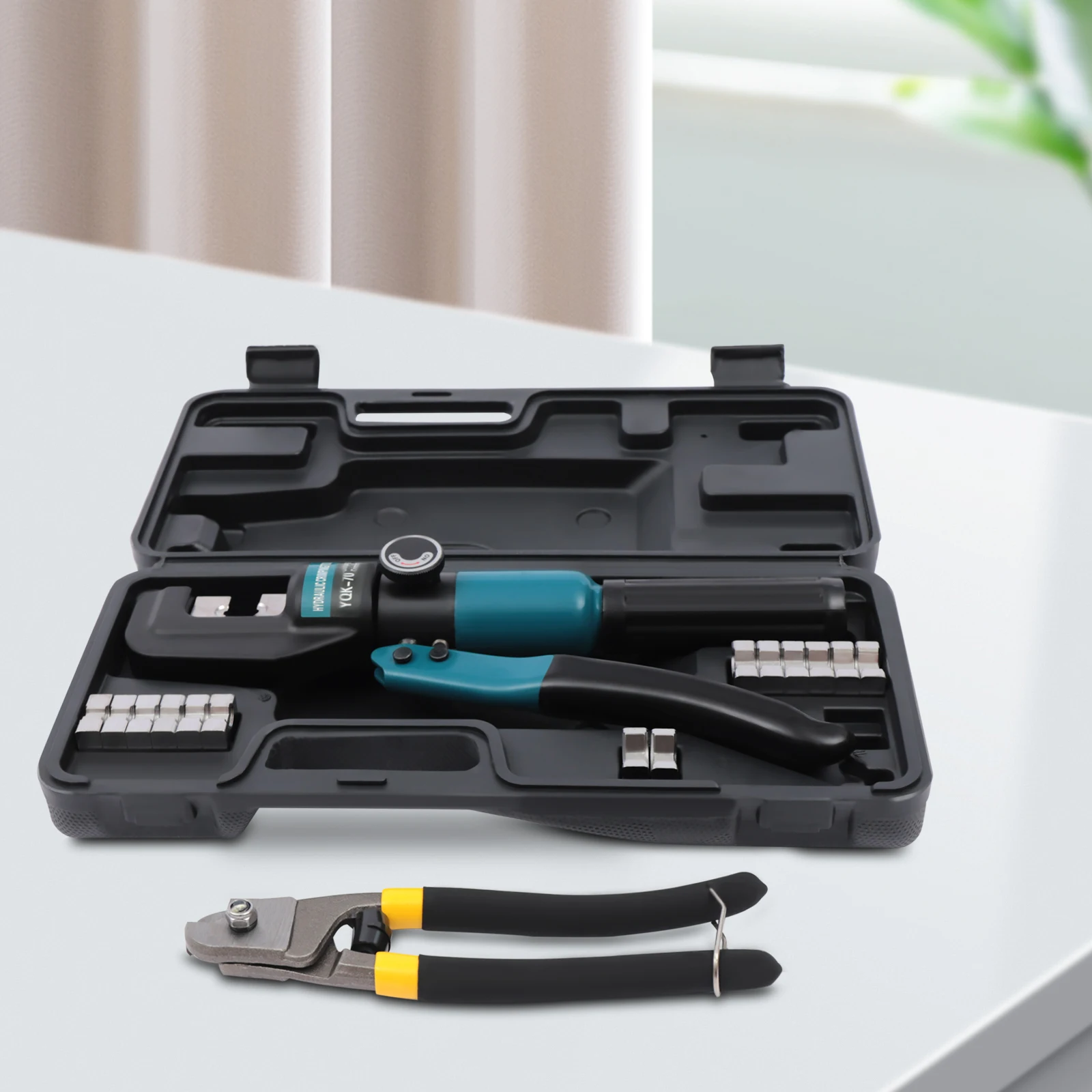 8 Ton Custom Hydraulic Hand Crimper Tool For Stainless Steel Cable Railing Fittings For 1/8" To 3/16" Cable -Wire Swaging Tool