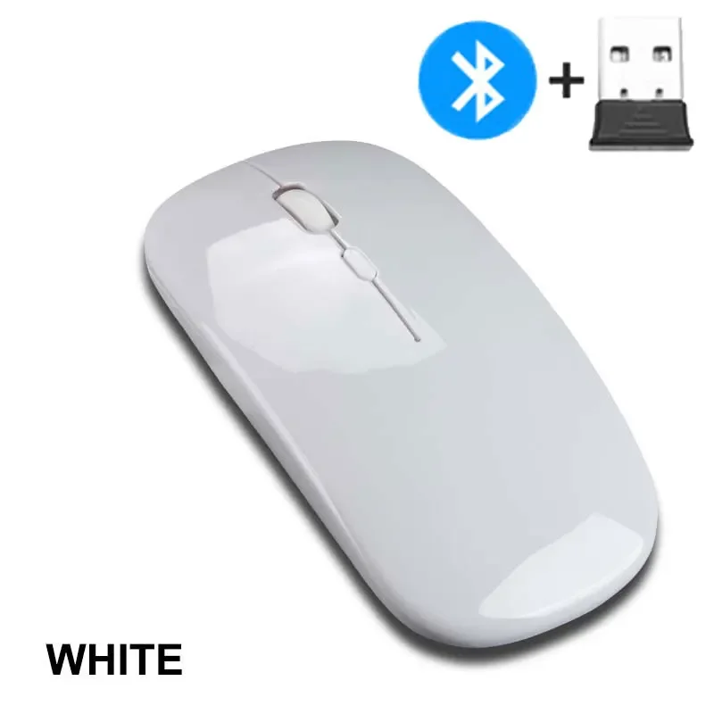 Mouse Ultra Fino Sem Fio para Laptop, 2.4GHz, Bluetooth 5.0, Versão Bateria, Tablet, Computador, AAA