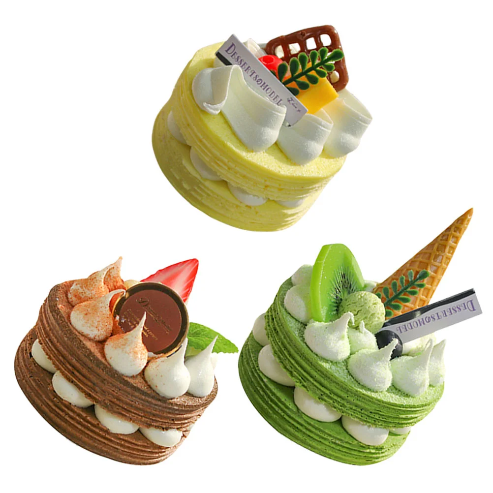 

Artificial Dessert Simulation Cake Adornments Wedding Photo Prop Child Fake Model