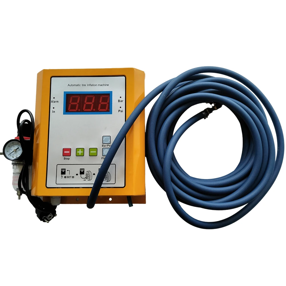 Simple wall mount digital tire inflator for tire repair shop