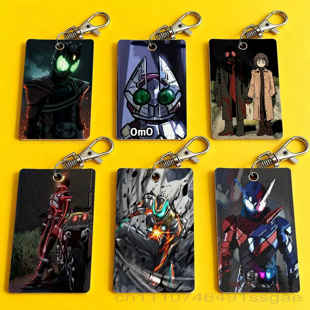 M-Masked Kamen Rider Card Holder Men And Womenn Universal Antirust Keychain Learther Access Drop Key Tag Ring