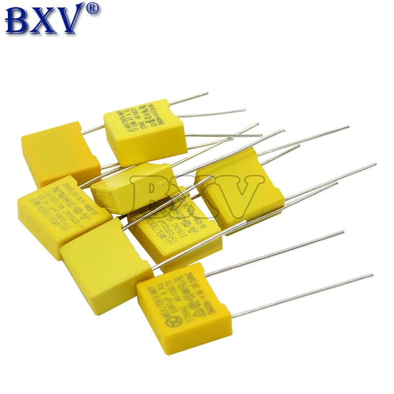 10PCS 275VAC Capacitor X2 Series 0.01UF ~ 2.2UF Polypropylene Film Capacitor New 10nf 100nf 150nf 200nf 680nf 470nf 1UF