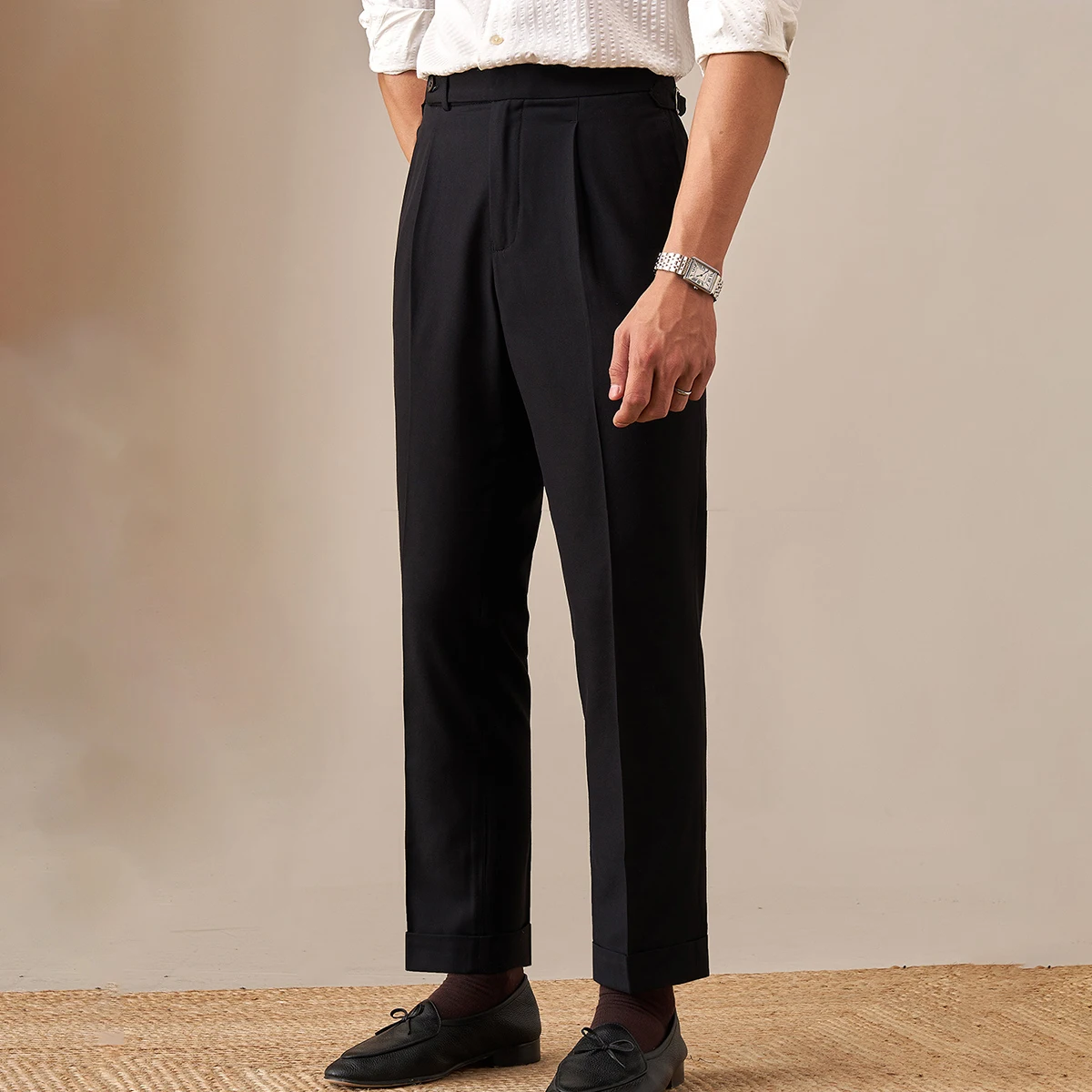 Pants Men Office-trouser Gentlemen\'s Business High Quality Wool Dress Pants Dress Pants Men Casual Pants Naples Versatile Pants