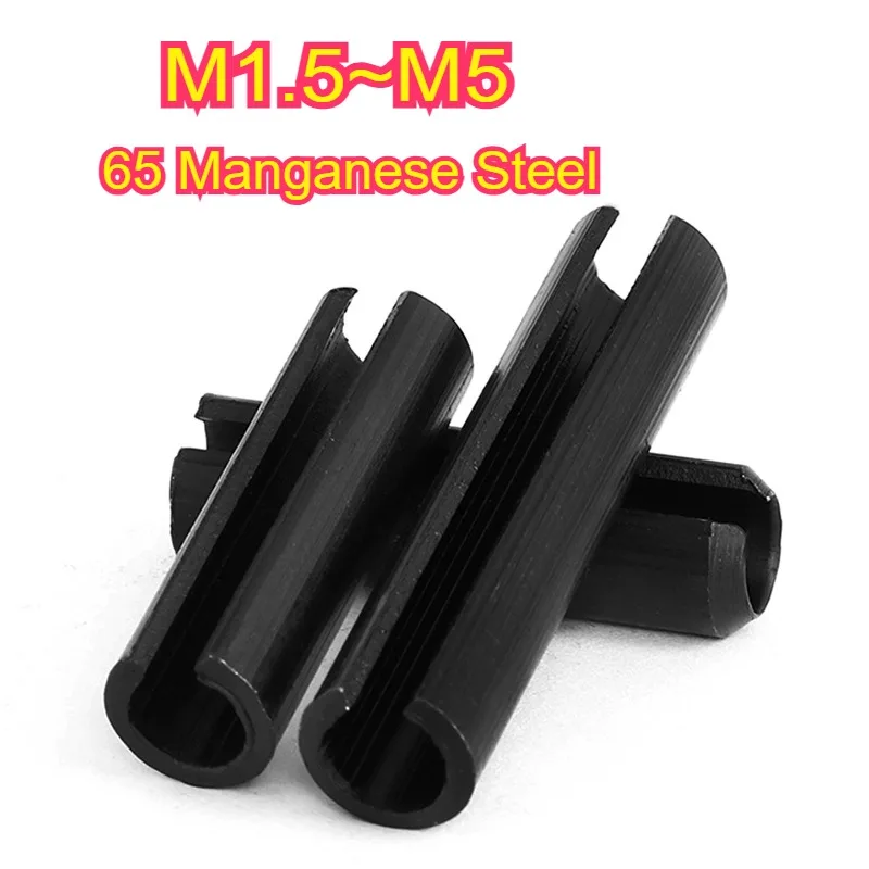 M1.5 M2 M2.5 M3 M4 M5 Black 65 Manganese Steel Spring-Type Straight Pins Elastic Cylindrical Cotter Pin Dowel Locating Pin