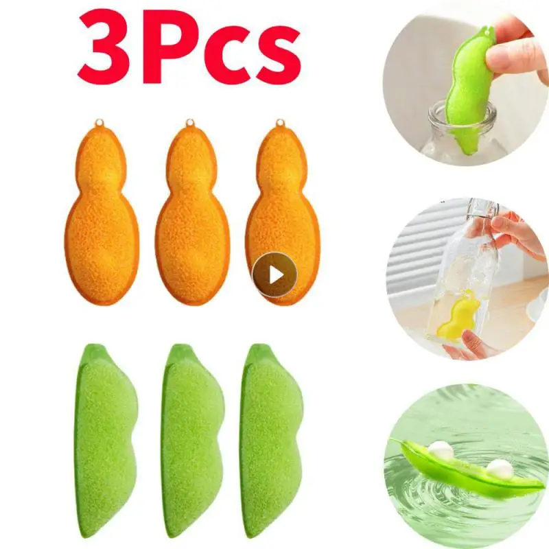 3 Pieces Japanese Household Couring Pads Kitchen Pea Sponge Bottle Wipe Cleaning Artifact Magic Wipe Kitchen Accessories