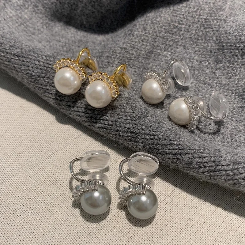 الأزياء الأسترالية الأبيض اللؤلؤ غير مؤلم الأذن كليب للنساء ضوء الفاخرة المتخصصة لا ثقب الأذن أقراط OL رائعة #4