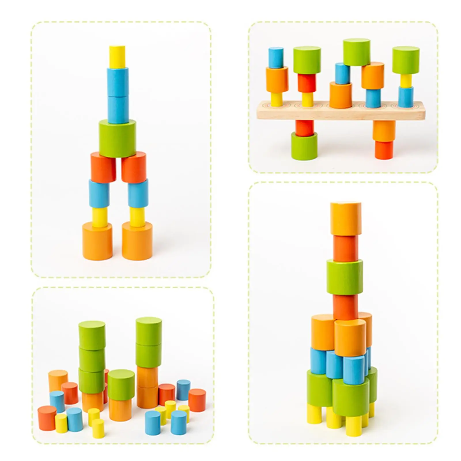 

Wooden Stacking Games Multicolor Improve Concentration Skills Educational Toy Montessori for Kids Ages 3-6 Preschool Girls Boys
