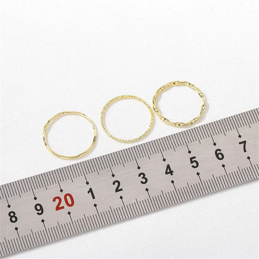 14K Gold Flower Wave Ring Ring Handmade Diy Hand Ring Jewelry Material Accessories Q003