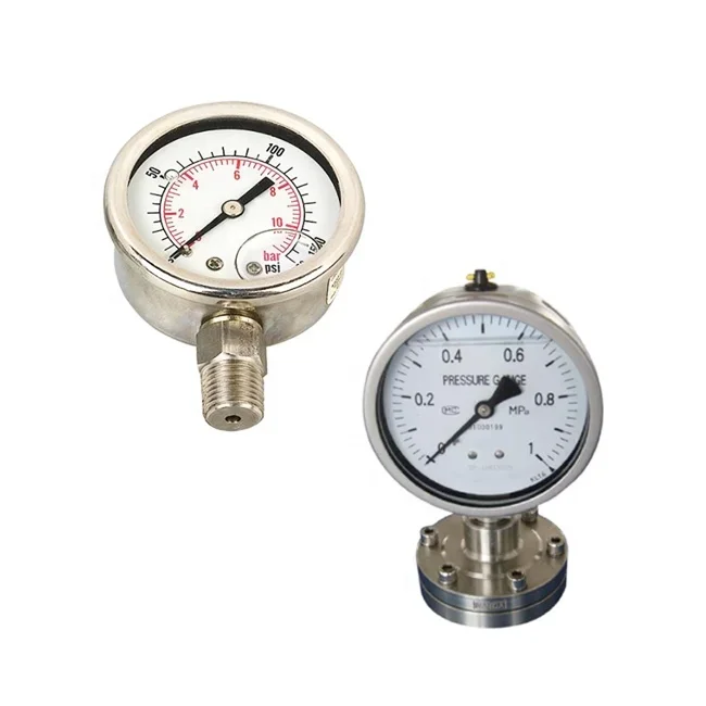 Low Mini 300 bar Oil Filled Hydraulic Pressure Gauge Manometer