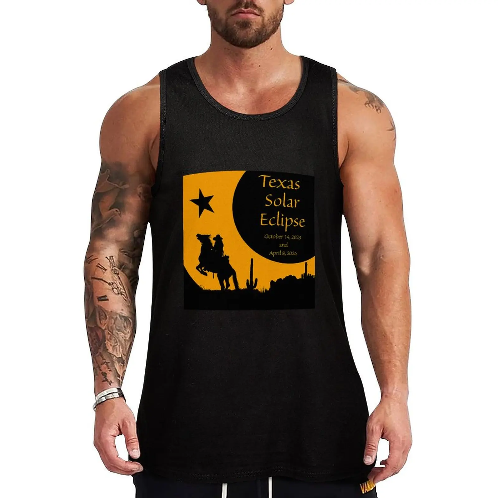 

Commemorate A Celestial Marvel with the Texas Solar Eclipse Tee Shirt! Tank Top Men's sleeveless t-shirt T-shirt for fitness