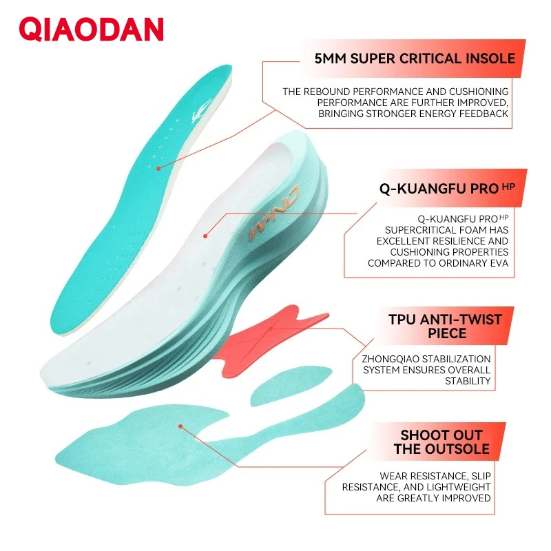 QIAODAN WIND3TR Men's Running Shoes 2025 Marathons Anti-slip