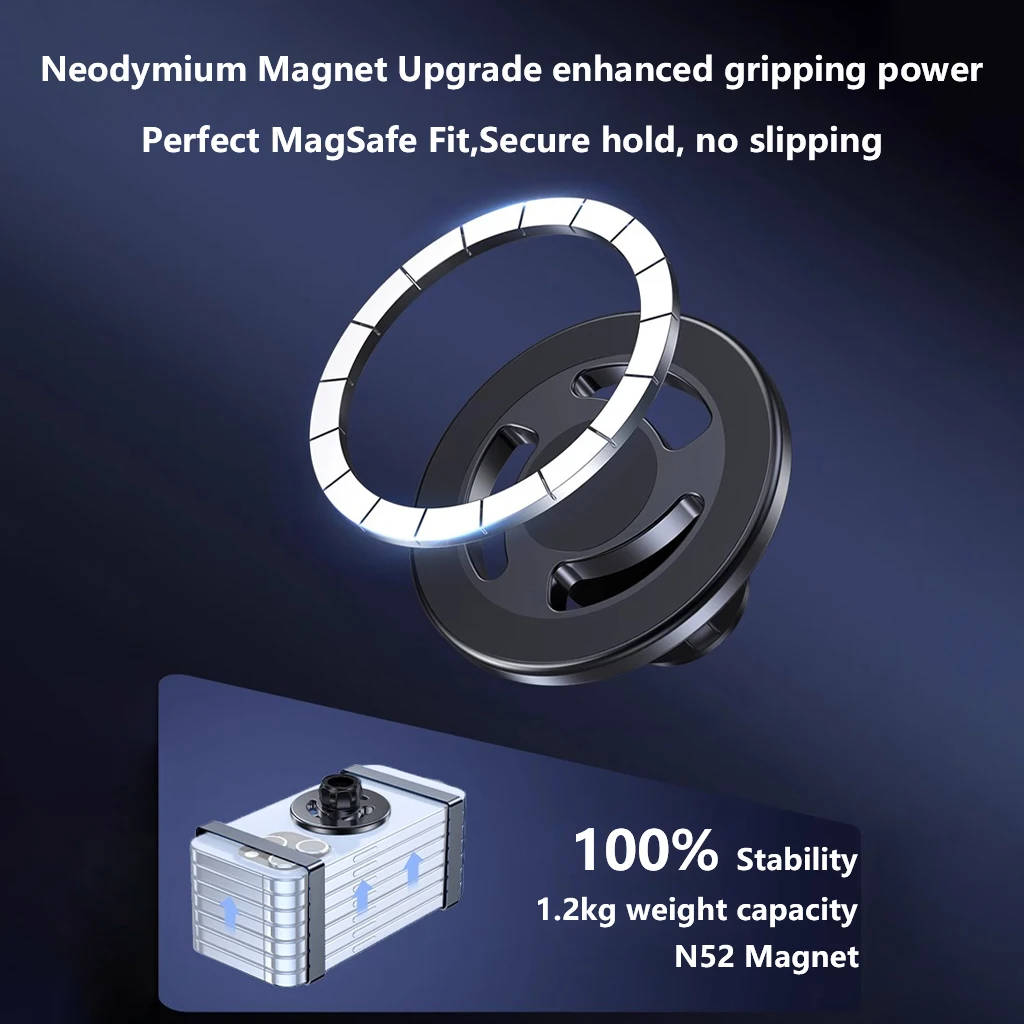 Für MagSafe Magnetische Auto Halterung Zubehör Universal GPS Telefon Halter 17mm Kugelkopf Buchse Basis Drahtlose Ladegerät Magnet Halterung – Detail 7
