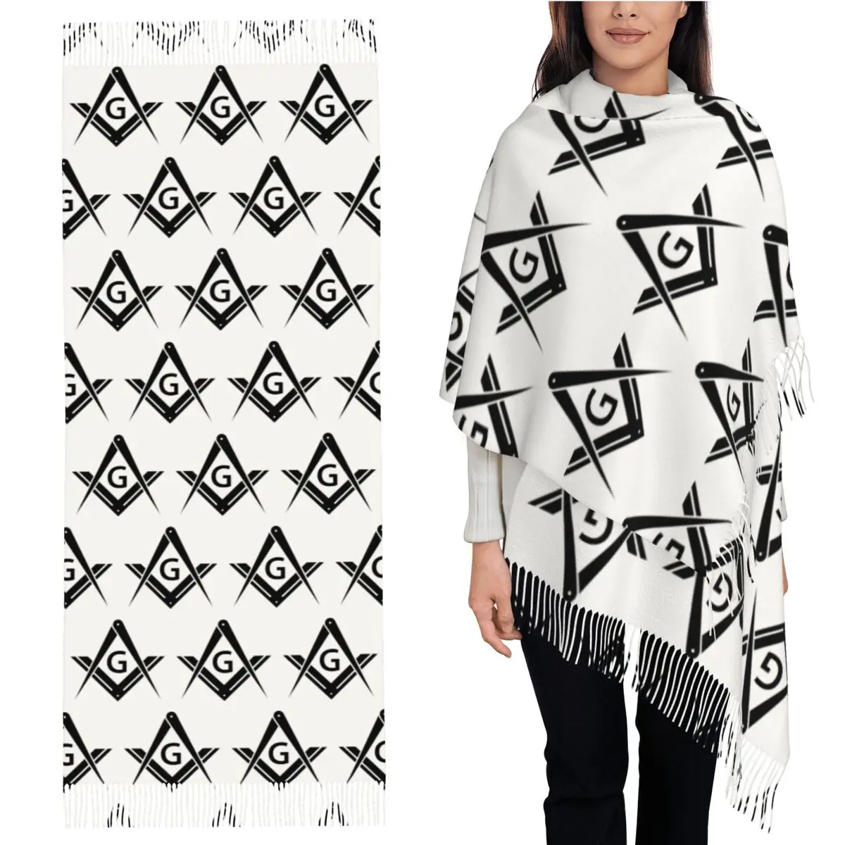 

Масонский масонский шарф, шарфы с кисточками, женские мягкие теплые шали и накидки, длинная осенне-зимняя шаль