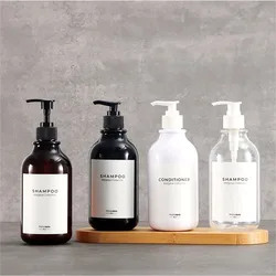 300ml/500ml Shampoo Conditioner Bottles with Pump Lotion Soap Bathroom Dispenser Bottles Container Empty Refillable Bottles