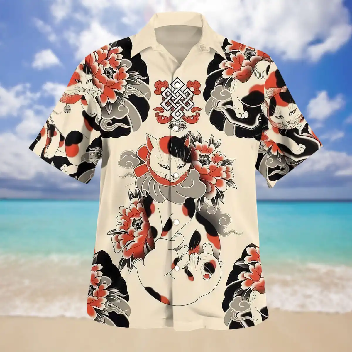 

Japanese Samurai Tattoo 3D Print Men Summer Beach Hawaiian Shirt Short Sleeve Shirt Loose Streetwear Oversized Chemise Hombre-22