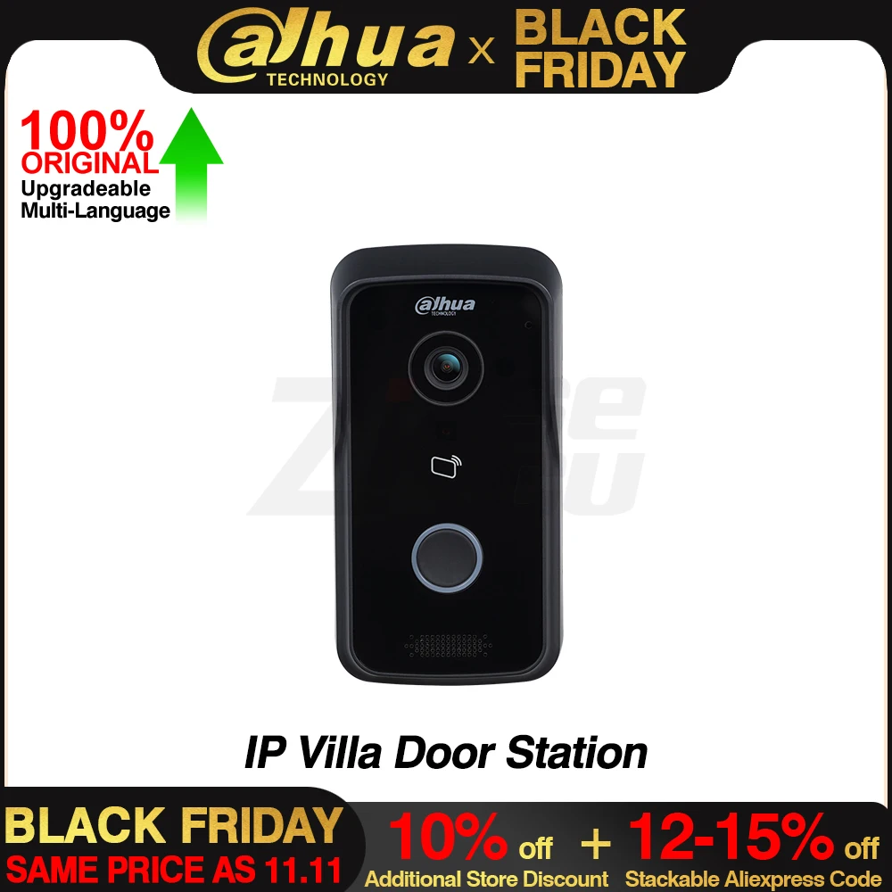 Dahua VTO2111D-P-S2 MultiLanguage Home Video Intercom Doorbell Outdoor Mini Camera IP Villa Door Station Support App Remote PoE