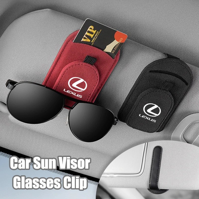 Magnetic Leather Car Visor Sunglasses Holder Ticket Card Clip for Lexus CT200h ES250 ES300h NX300h RX350 IS250 IS200 GS300 UX