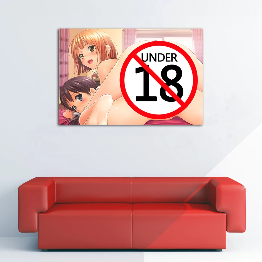 Cartoon Naked 2 Girls Modern Paintings HD Picture Adult Anime Posters and Prints Canvas Wall Art For Home Room Decor