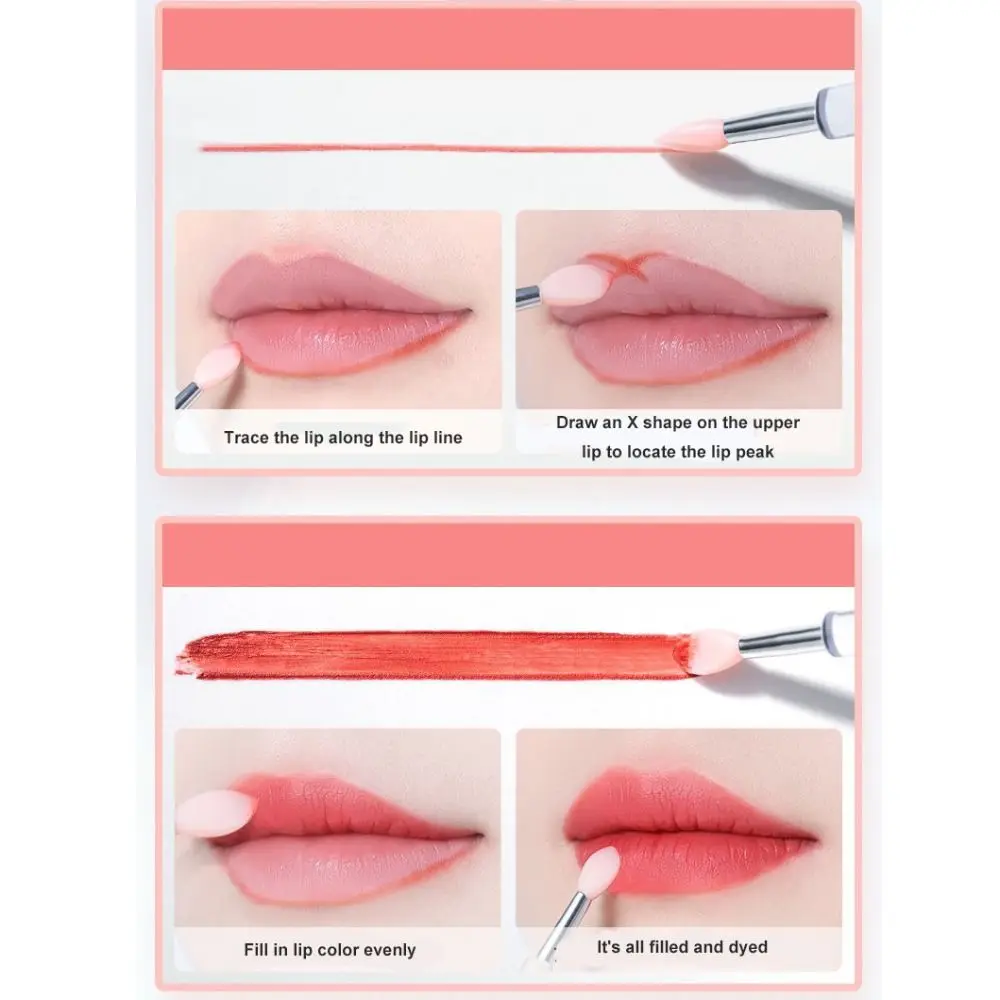 Herramientas cosméticas correctoras, herramientas de belleza, pinceles para labios con tapa protectora, aplicadores de lápiz labial, pinceles de maquillaje, pinceles para máscara labial