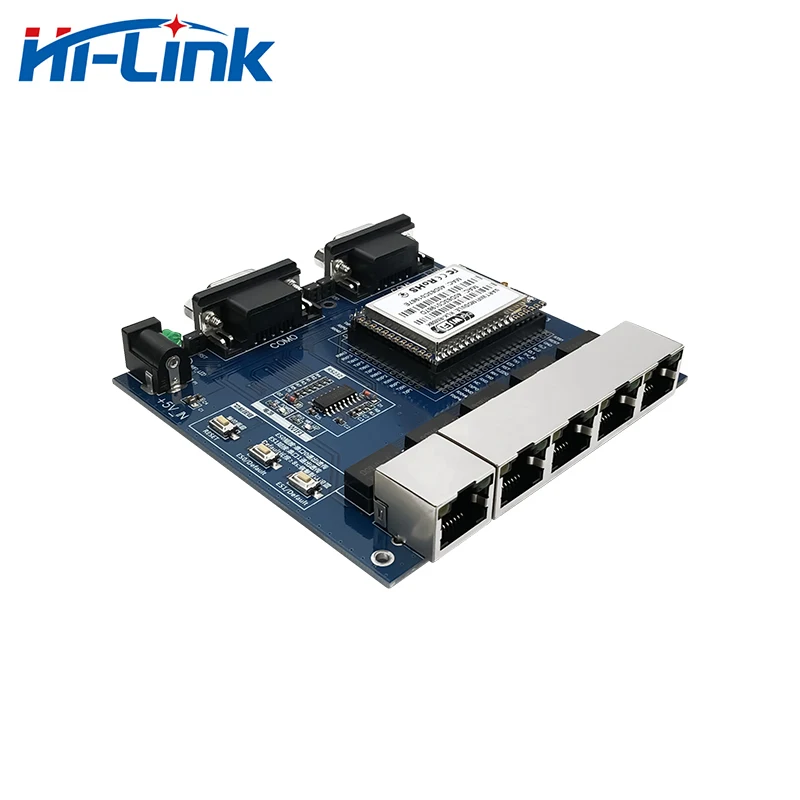 Бесплатная доставка HLK-RM08K последовательный модуль Wi-Fi четыре порта Ethernet два последовательных порта UART к модулю WIFI MT7688K макетная плата