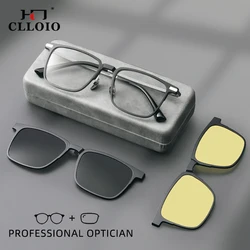 CLLOIO TR90 Magnet Clip Polarisierte Sonnenbrille Für Männer Anti Blue Ray Myopie Hyperopie Benutzerdefinierte Rezept Optische Lesebrille