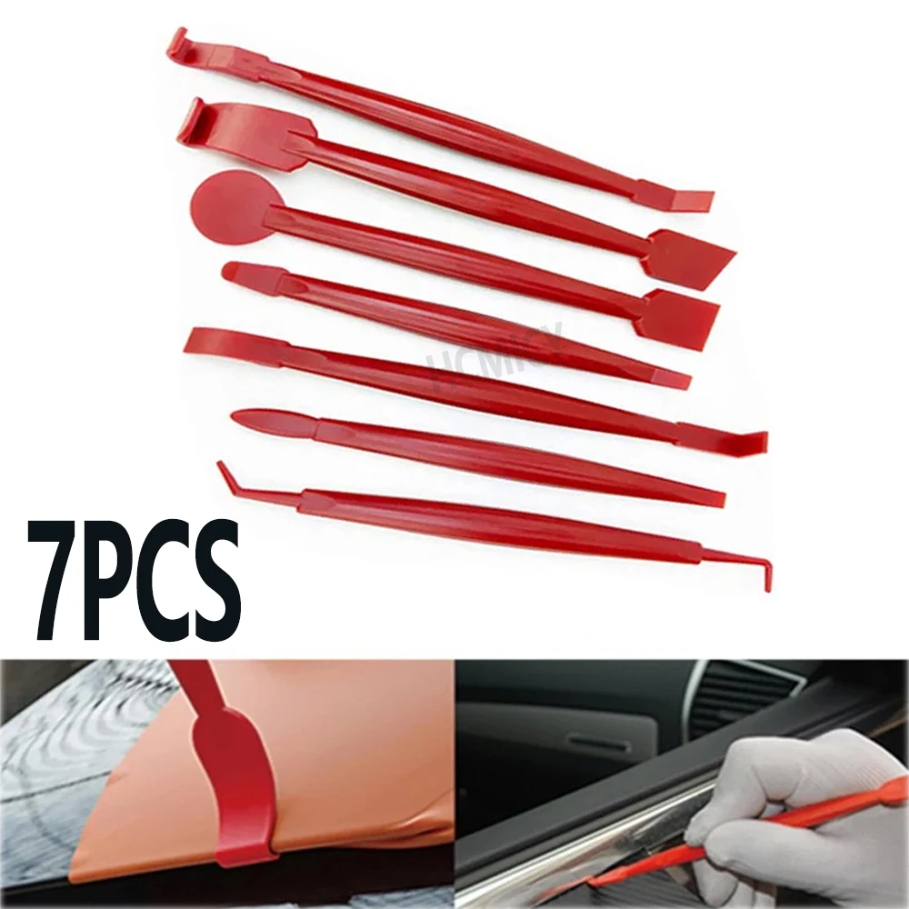 7Pcs Red Car Film Wrap Tool Vinyl Wrap Tools für Autolack Schutz Film Wrap Rand Trimmen Rakel Utility