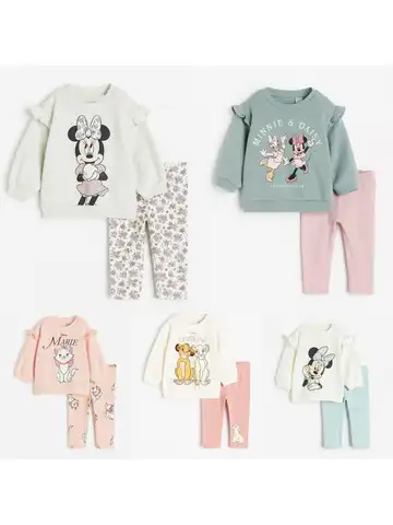 New Autumn Sweatshirt Outfits Cartoon Print Hoodies+Pants 2Piece Set Outer Wear Cotton Long-sleeved Suits Boys Child Costume