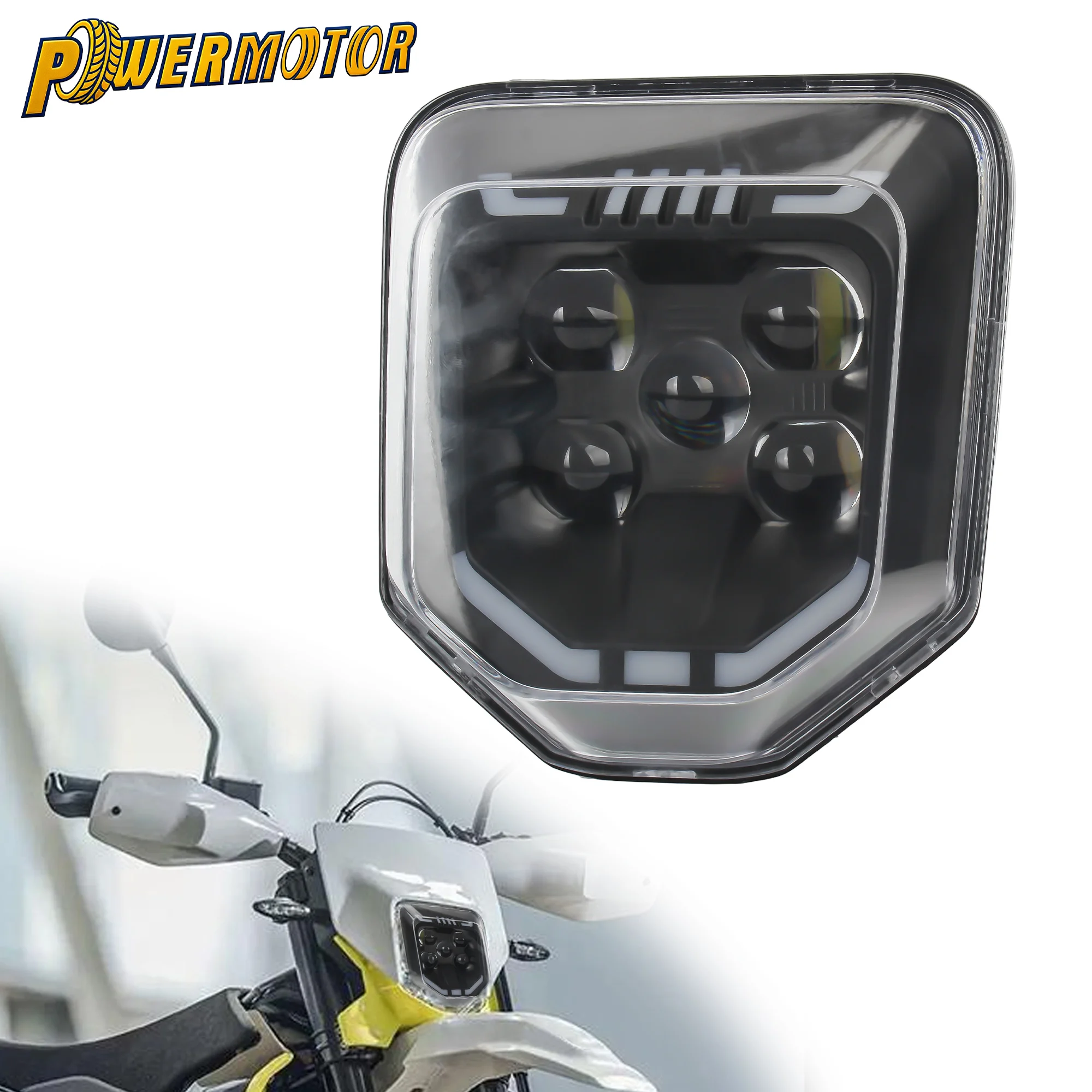 

Motorcycle Headlight LED High Low Beam DRL Headlamp Assembly Head Light For Husqvarna 701 TE 250 300 450 FC FE TC 125 300i