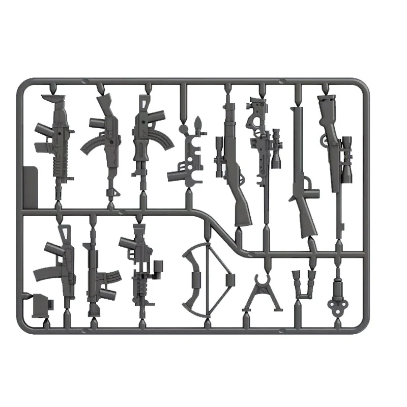 MOC Militär Waffen Pack WW2 Armee Gun Zubehör SWAT Polizei Soldat Ziegel Mini Action-figuren Baustein Juguetes Spielzeug – Detail 4