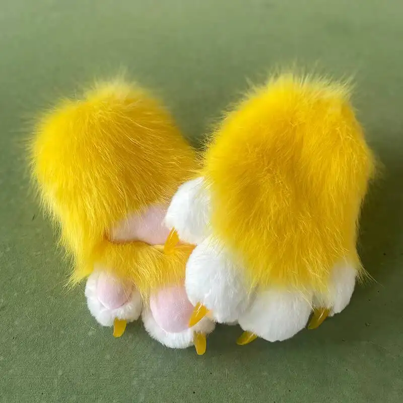 Nieuwe Fursuit Kigurumi Harige Dierenpoten Handschoenen Nagels Kig Cosplay Kostuum Wearable Harige Dieren Kleurrijke Klauwen Cos Rekwisieten Halloween - afbeelding 1