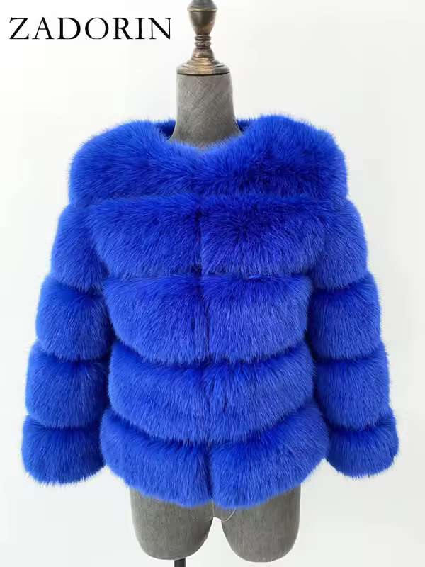 ZADORIN S-6XL Mink Coat Winter Black White Faux Fur Coat Woman Elegant Fluffy Faux Fur Jacket Top Short Fur Coats Woman Clothing - Image 16