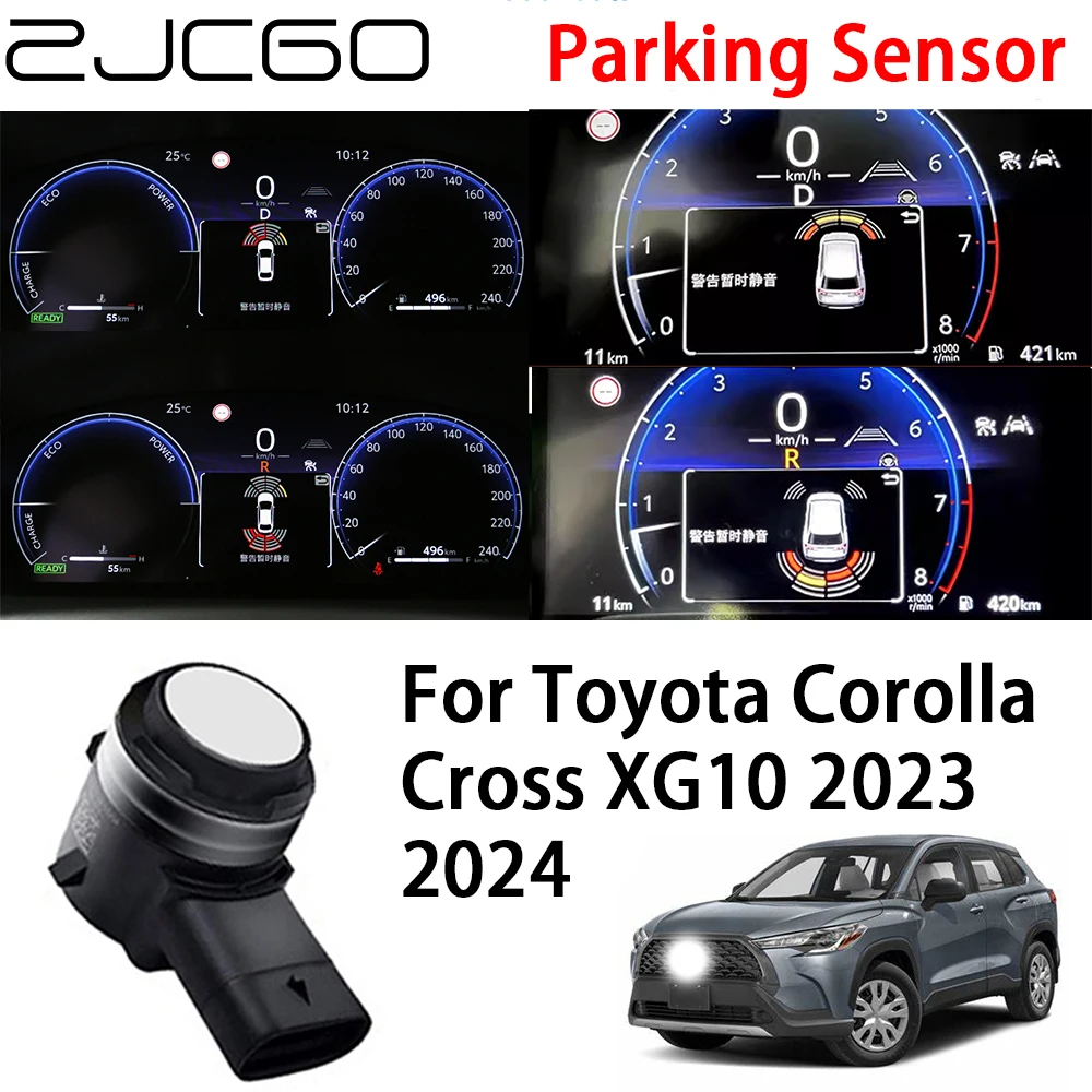 ZJCGO Front Rear Reverse Parking Sensor Assistance Backup Radar Buzzer System for Toyota Corolla Cross XG10 2023 2024