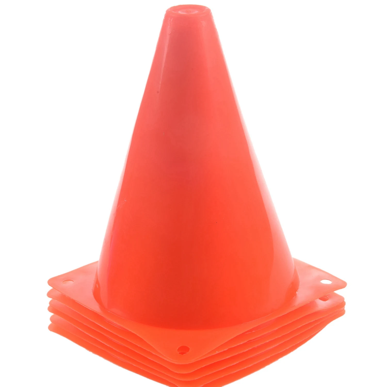 7-Inch Plastic Traffic Cones (6-Pack) Multi-Purpose Cone Physical Education Sports Training Gear Soccer Training Traffic Cones