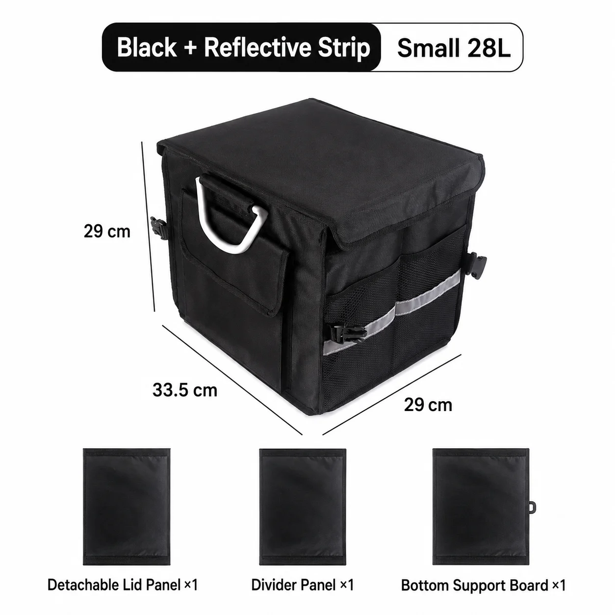 Car Trunk Organizer with Lid, Collapsible Car Trunk Storage Organizer, Car Organizer and Storage for SUV, Truck, Sedan