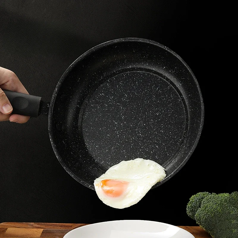 Duurzaam Steen Koekenpan19/21/23/25 Cm Wok Non-stick Pan Koekenpan Ketel Inductie Fornuis pannenkoek Ei Gasfornuis Thuis