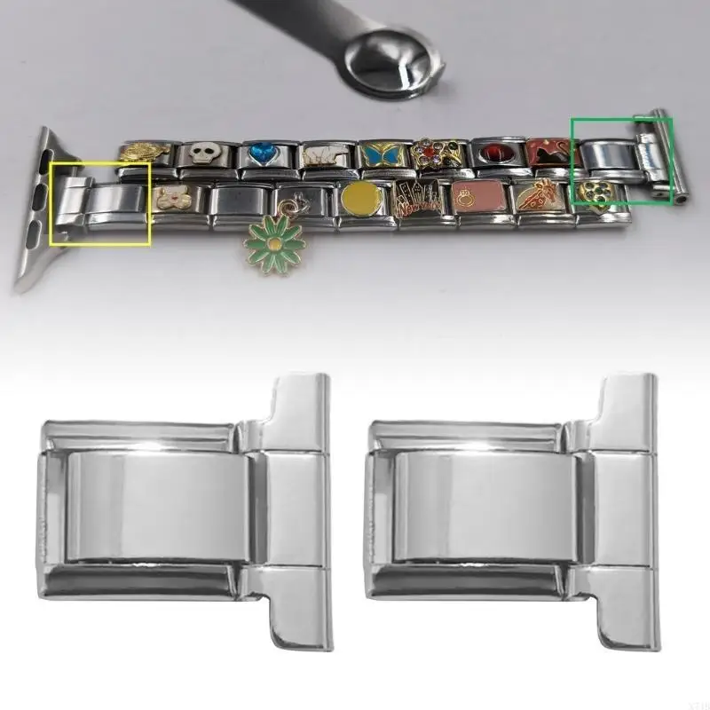 Modular Jewelry Findings Square Beads Bracelet Module Jewelry Making Part Charm Link Stainless Steel Jewelry Accessaries