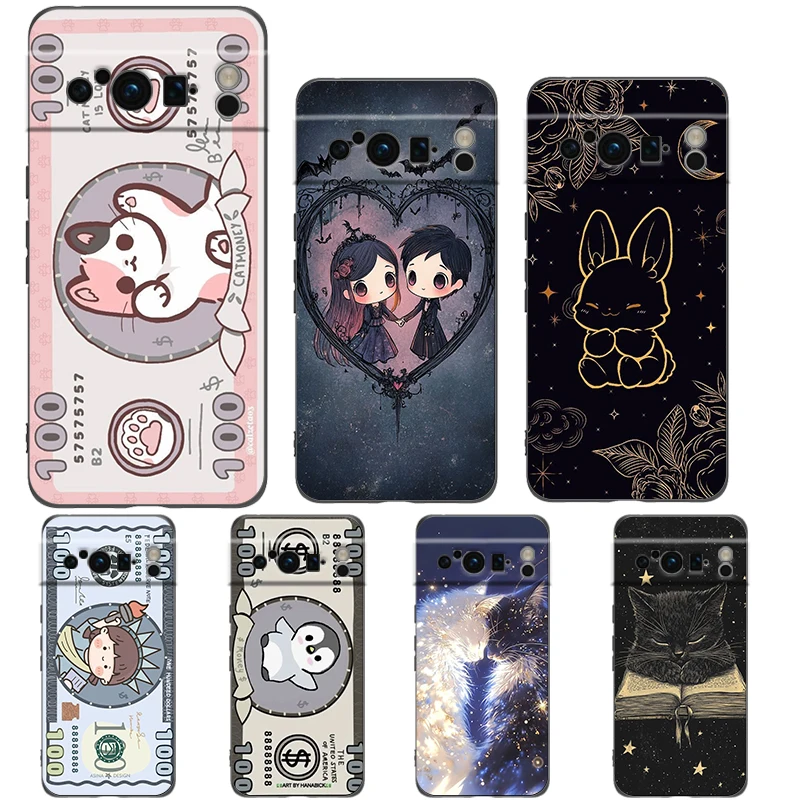 Phone Case Cover for Google Pixel 9 8 7 6 9A 8A 7A 6A Pro 10 9 Pro XL Soft TPU Shockproof Shell Capas Cartoon Art Fundas Coque