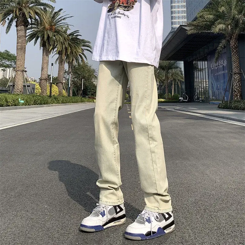 

Waed Jeans Men's High Street Trendy Brand Youth Versatile Slim Straight Leggings Casual Wear Spring Autumn Faionable