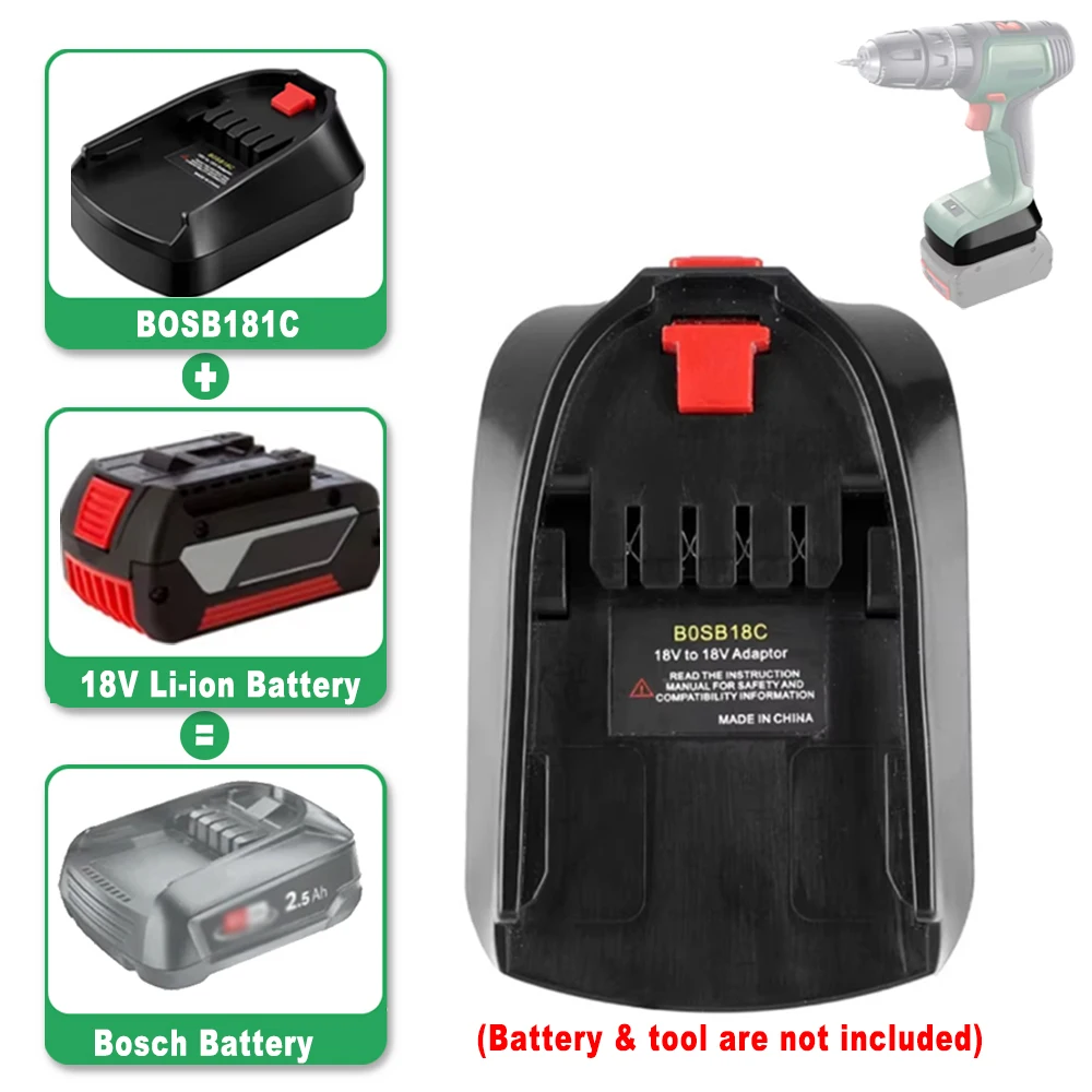 

BOSB18C Battery Adapter Converter For Bosch B-type Battery Converter For Bosch BAT618 Lithium-ion Batteries 18V Power Tools