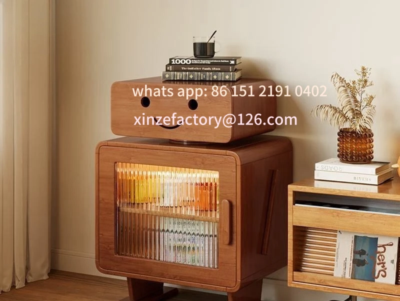 맞춤형 원목 침대 옆 테이블 수납장 침실 수납 거실 창의적인 서랍장 조명 사이드보드