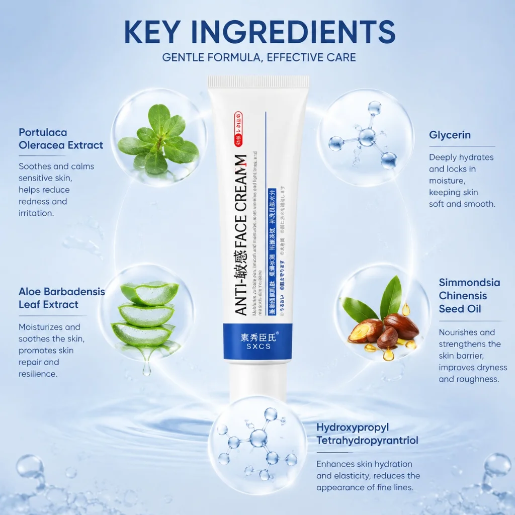 Anti‑Wrinkle Facial Cream Deep Hydration Smooth Fine Lines Skin Nourishing Gentle Long‑Lasting Moisture Daily Skin Care Cream