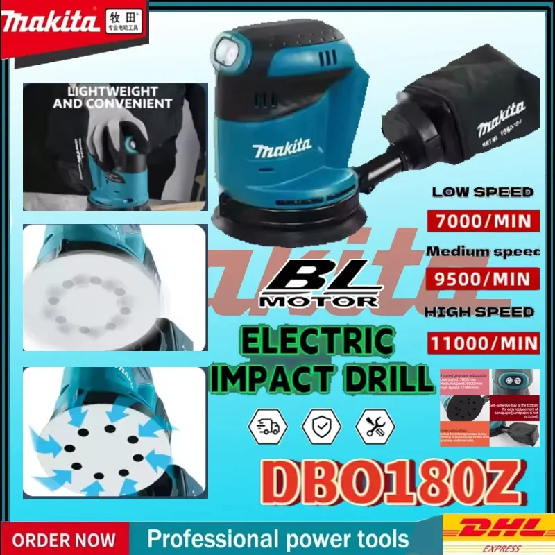 

Makita-Brushless Cordless Disc Random Orbital Sander, Woodworking Sanding, Putty Polishing, Bare Tool for DIY and Professional,